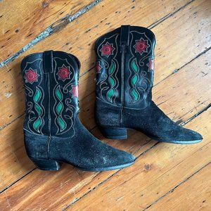 Vintage Black Suede Tony Lama Women's Boots Size 8
